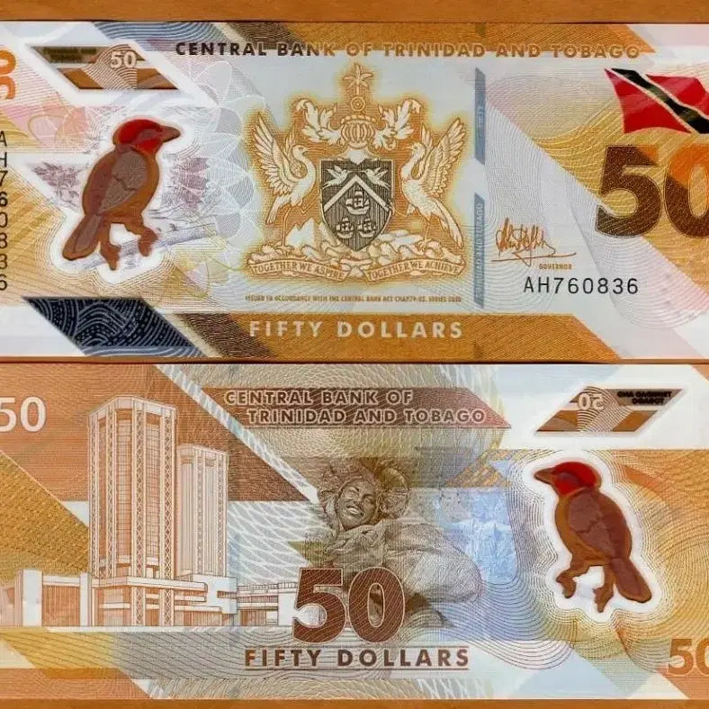 [BUNJANG] Trinidad and Tobago 50 Dollar Polymer Uncirculated 2020 / 트리니다 토바고 2020 50달러 폴리머 미사용