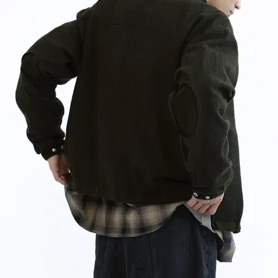 [BUNJANG] Polilu Boiled Wool Track Jacket Olive Size 2 / 폴리테루 보일드 울 트랙 자켓 올리브 2사이즈