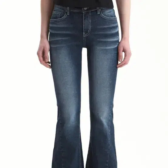 [BUNJANG] Synergy Cat Washing Denim Deep Blue Short Version S / 시너진 캣 워싱 데님 딥블루 s 숏버전