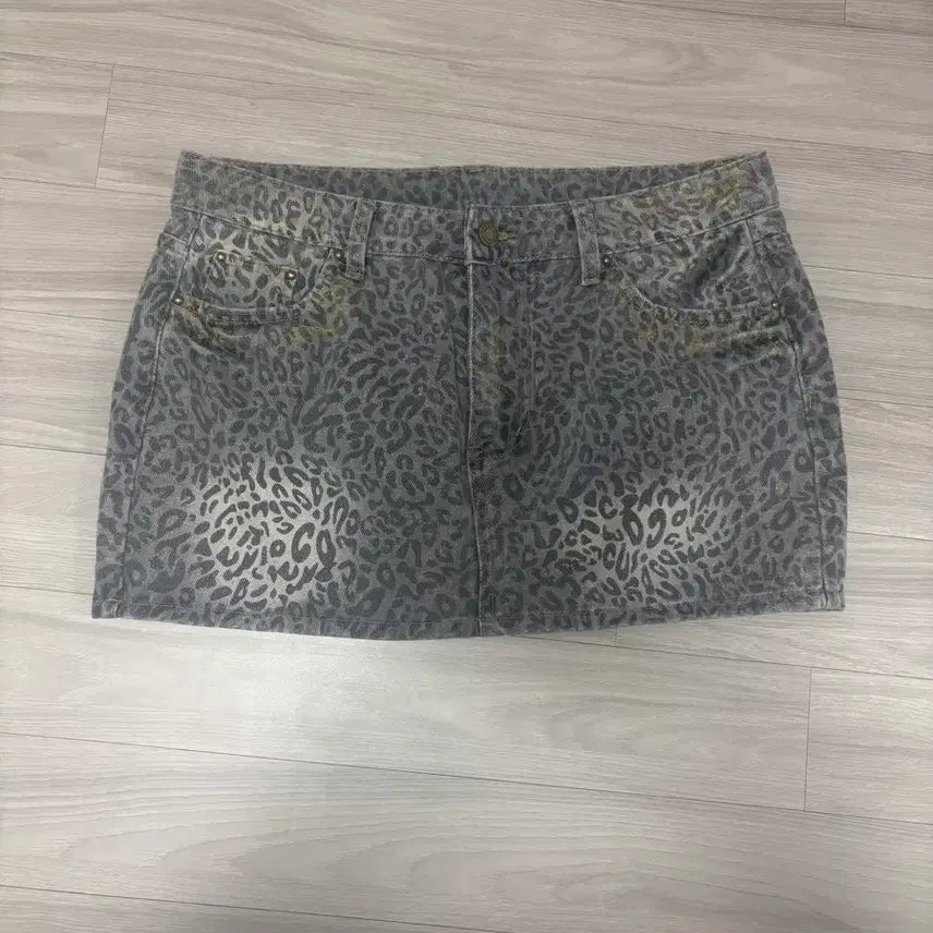 [BUNJANG] Vintage Leopard Print Mini Skirt / 빈티지 호피 스커트