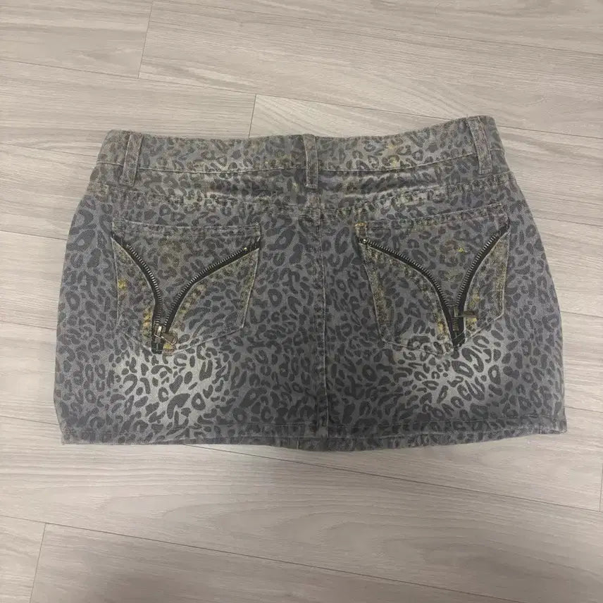 [BUNJANG] Vintage Leopard Print Mini Skirt / 빈티지 호피 스커트