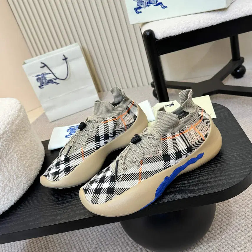 [BUNJANG] Burberry Knit Check Sneakers / 버버리 니트 체크 스니커즈 운동화 여름