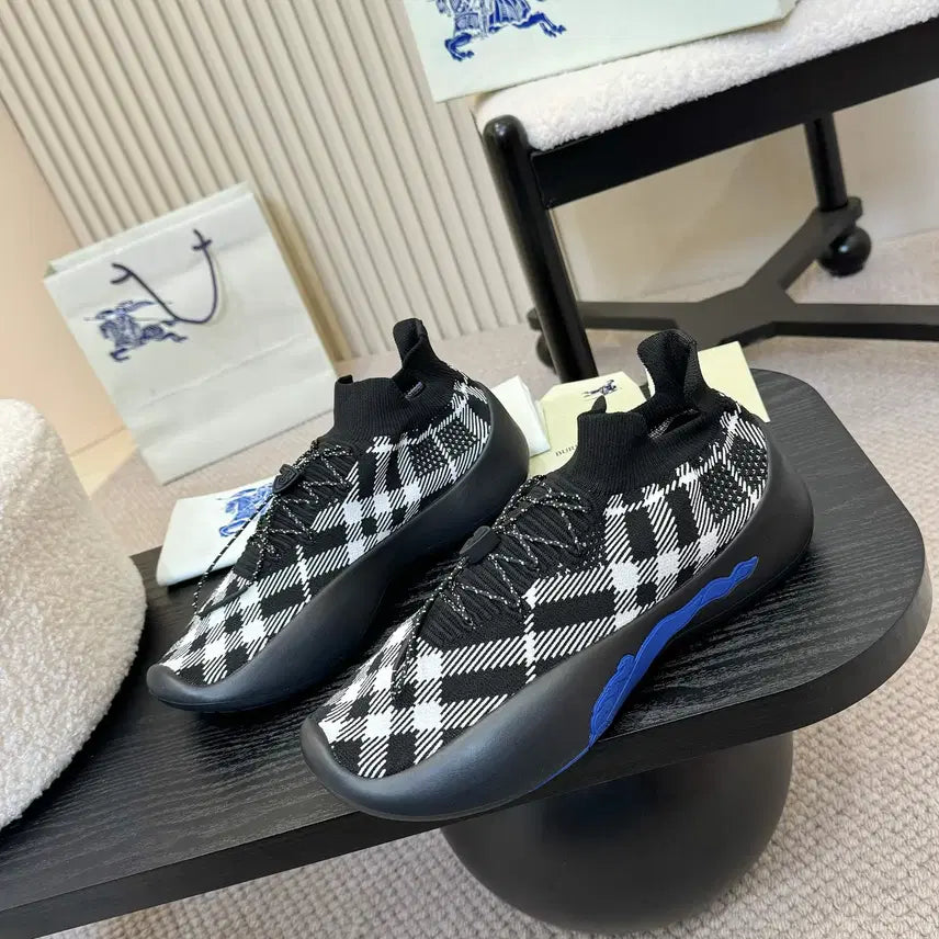 [BUNJANG] Burberry Knit Check Sneakers / 버버리 니트 체크 스니커즈 운동화 여름