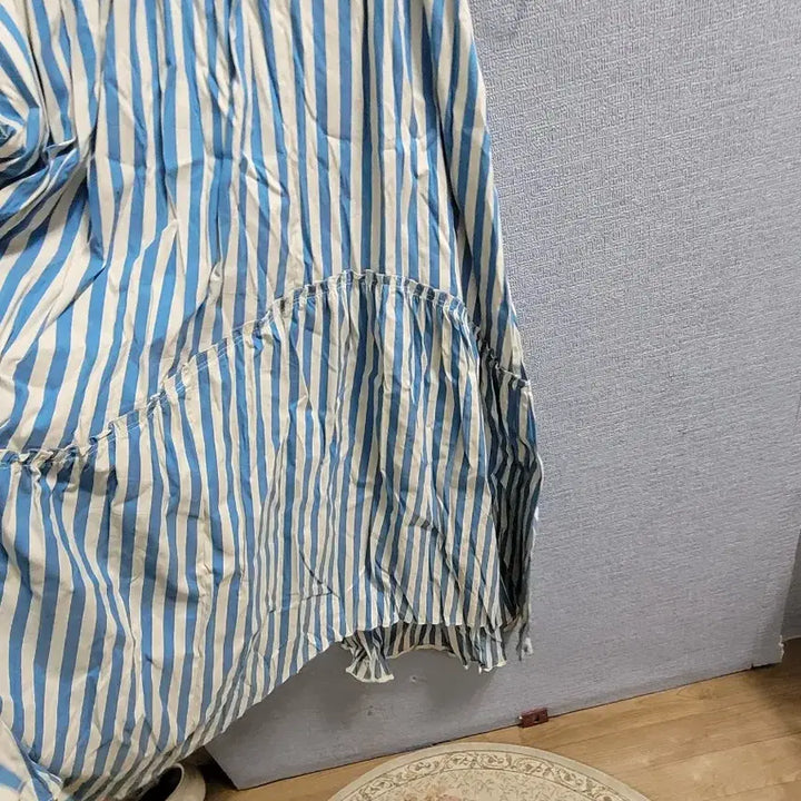 [BUNJANG] Blue Stripe Long Dress / 블루 스트라이프 롱 원피스