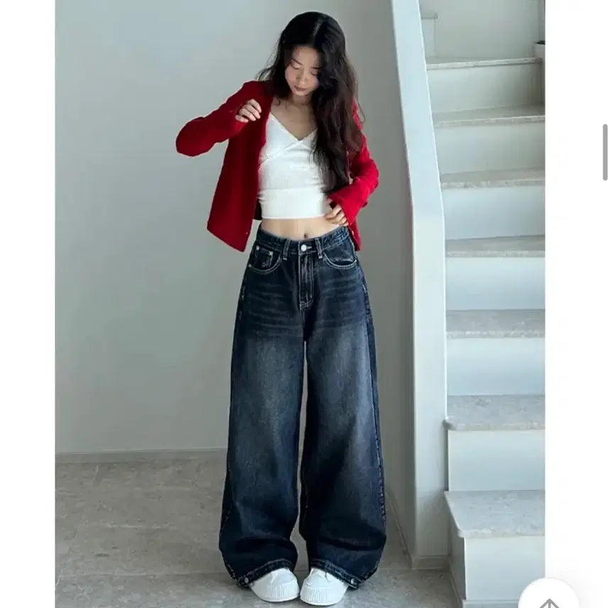 [SOLD OUT] 에이블리 와이드 워싱 데님팬츠