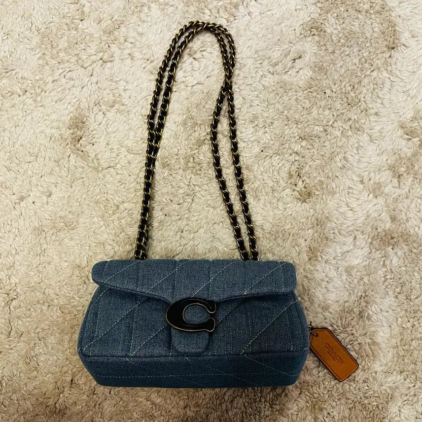 [BUNJANG] Coach Denim Quilting Tabby Bag Mini / 정품 코치 데님 퀄팅 태비 백 미니