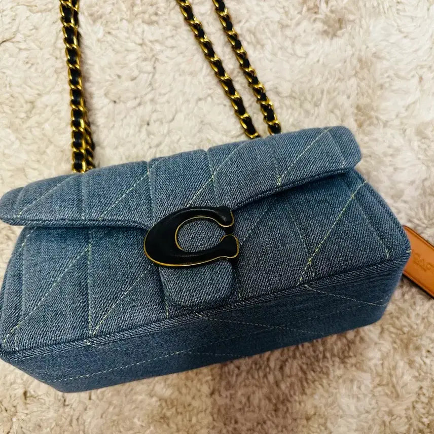 [BUNJANG] Coach Denim Quilting Tabby Bag Mini / 정품 코치 데님 퀄팅 태비 백 미니