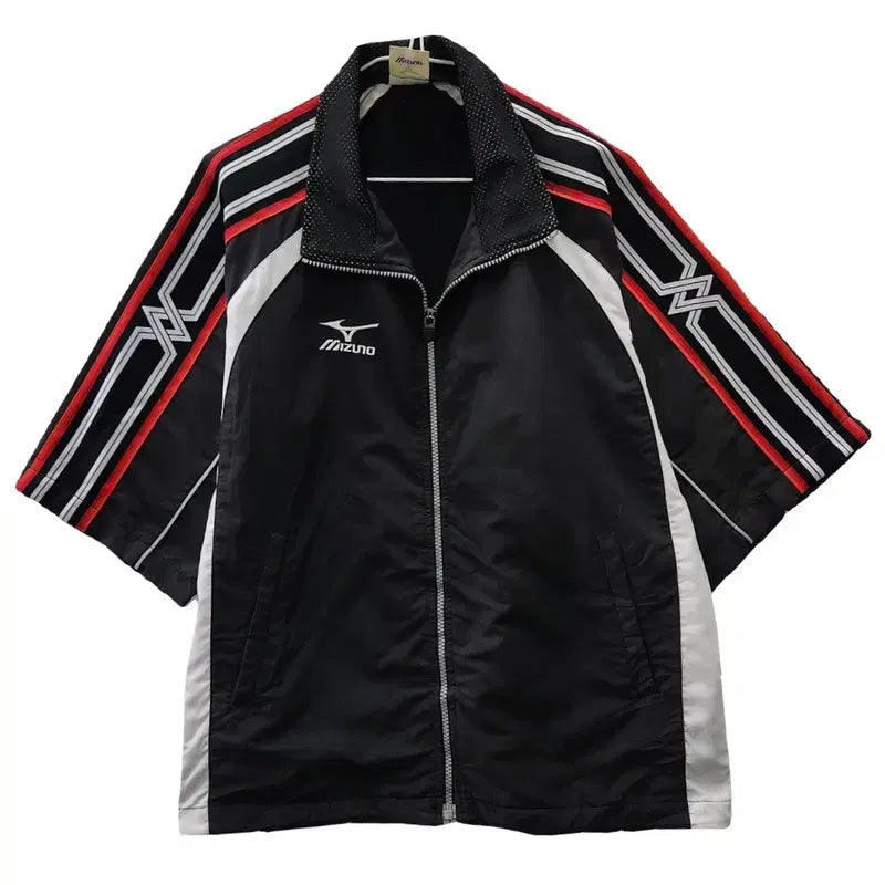 [BUNJANG] Mizuno Casual Old School Zip-Up T-Shirt Jacket (L) / MIZUNO 미즈노 캐주얼 올드스쿨 반팔 집업 자켓 L