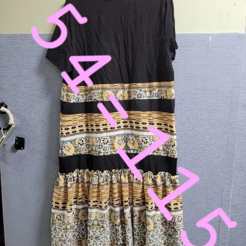 [BUNJANG] Helen Blanche Black Flower Long Dress / 헬렌블랑쉬 블랙 플라워 롱 원피스