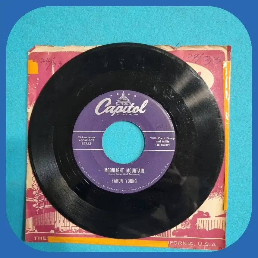 [BUNJANG] Faron Young Moonlight Mountain 7-inch Vinyl / 캐피톨 Faron Young Moonlight Mountain 7인치 L