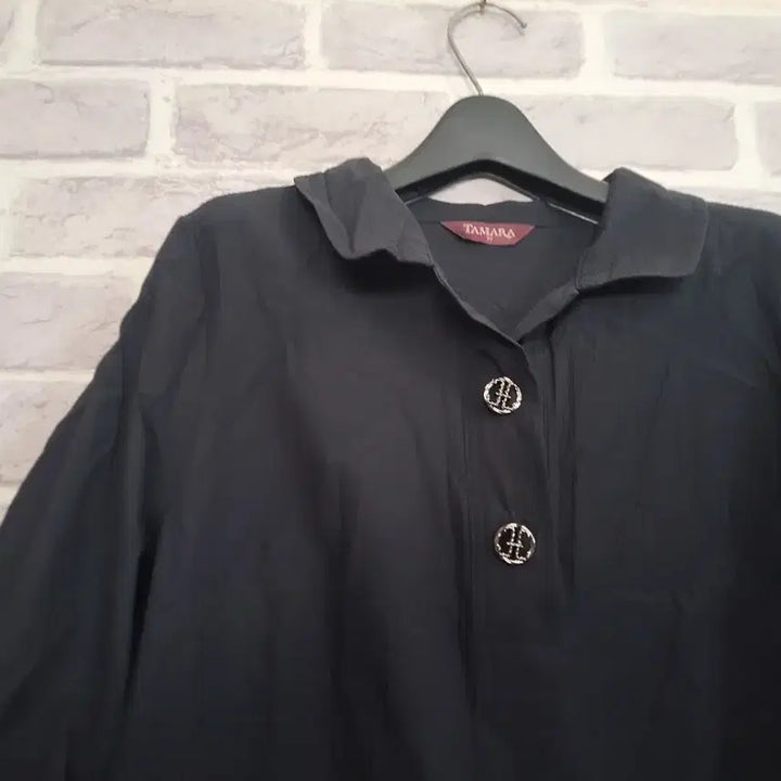 [BUNJANG] Tamara Black 3/4 Sleeve Shirt Dress Size 77 / TAMARA 블랙 칠부셔츠 원피스77/알뜰한여우