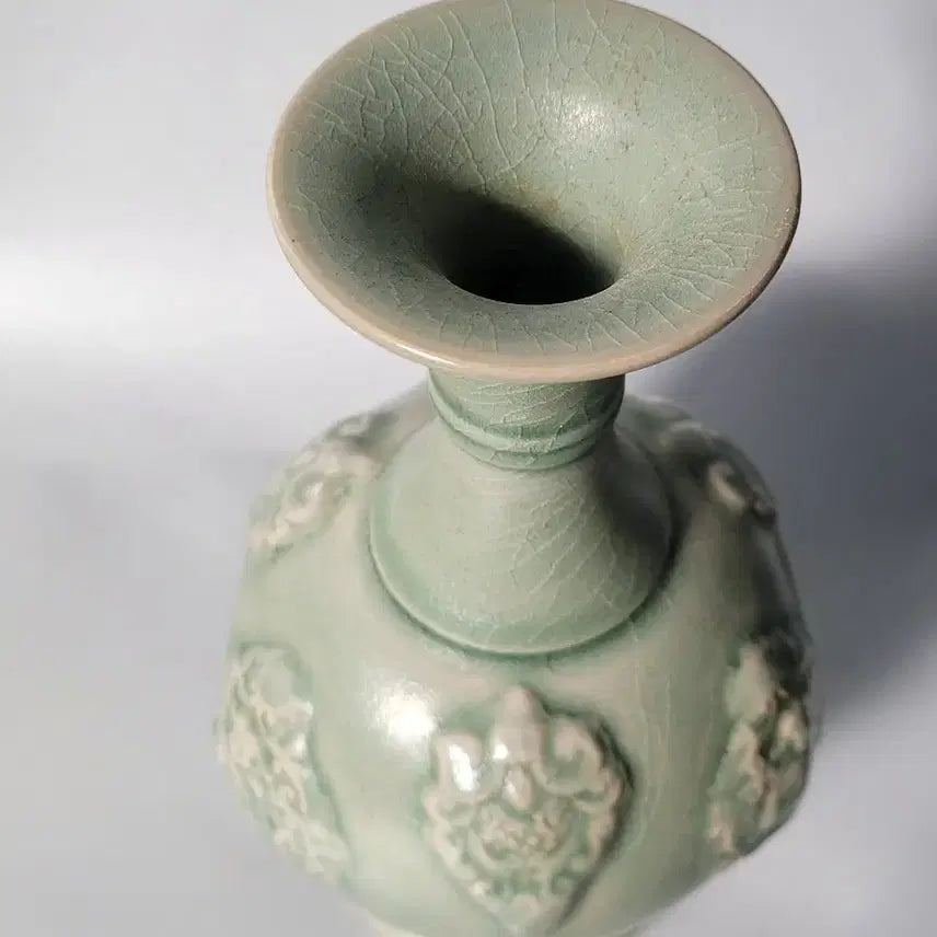 [BUNJANG] Yongcheon Kiln Celadon Inlaid Vase / 용천요 청자 첩화  도자기 화병