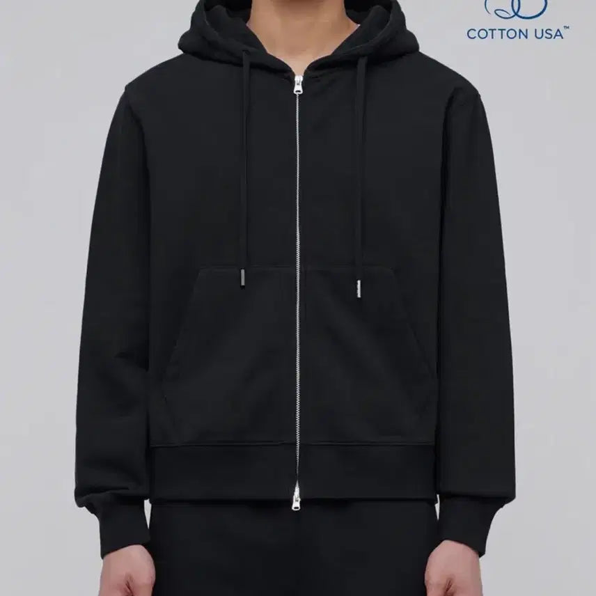 [BUNJANG] MUDIDI Hooded Sweat Zip-up - Black (Size S) / 무탠다드 후드 짚업 - 블랙