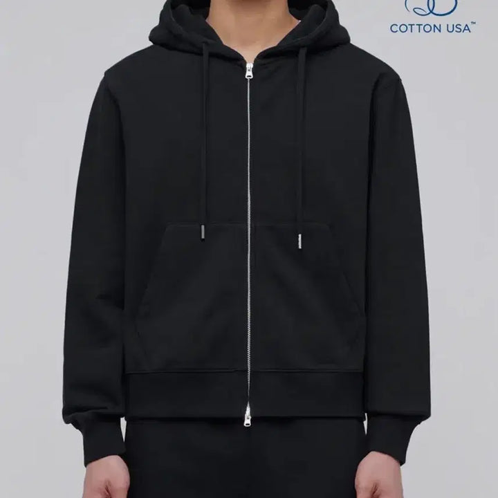 [BUNJANG] MUDIDI Hooded Sweat Zip-up - Black (Size S) / 무탠다드 후드 짚업 - 블랙