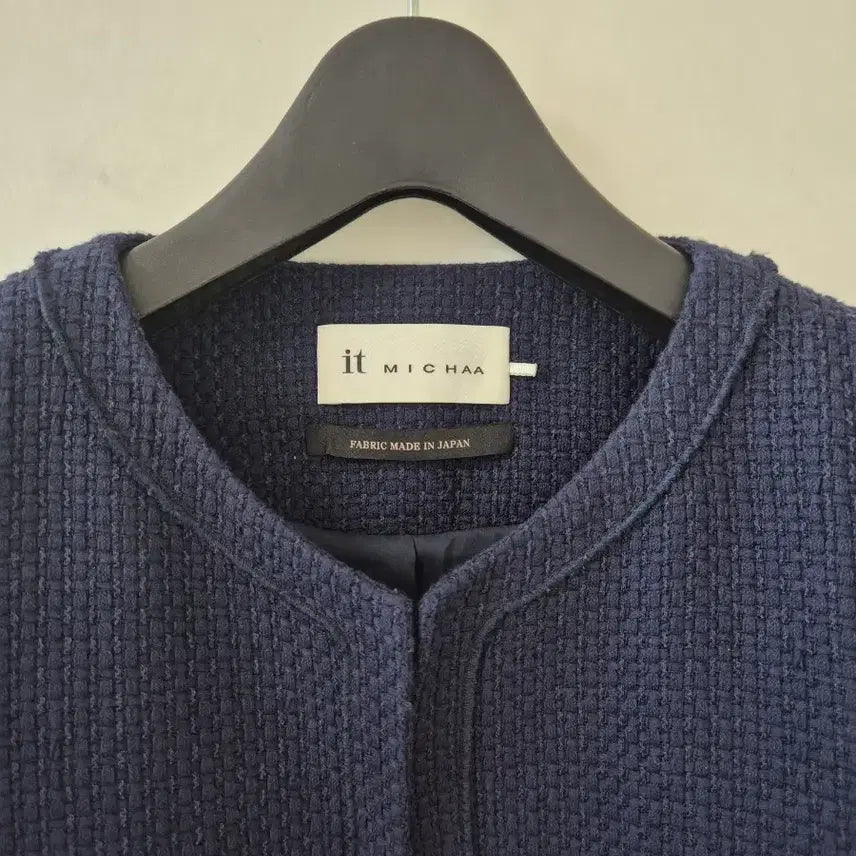 [BUNJANG] It Michaa Navy Tweed Short Sleeve Jacket / 잇미샤 네이비 트위드 반팔 자켓(23)