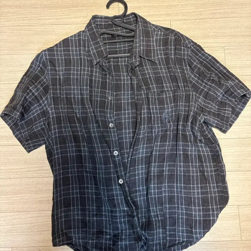 [BUNJANG] Haechingroom Argyle Check Short Sleeve Shirt Size 2 / 해칭룸 애로우 아가일 체크 반팔 셔츠 2사이즈