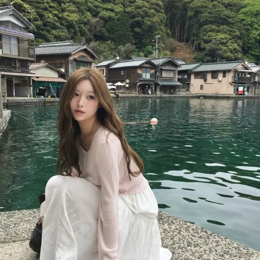 [BUNJANG] Live Hour Linen Cardigan (Pink) / 리브아워 린넨 가디건 (핑크)