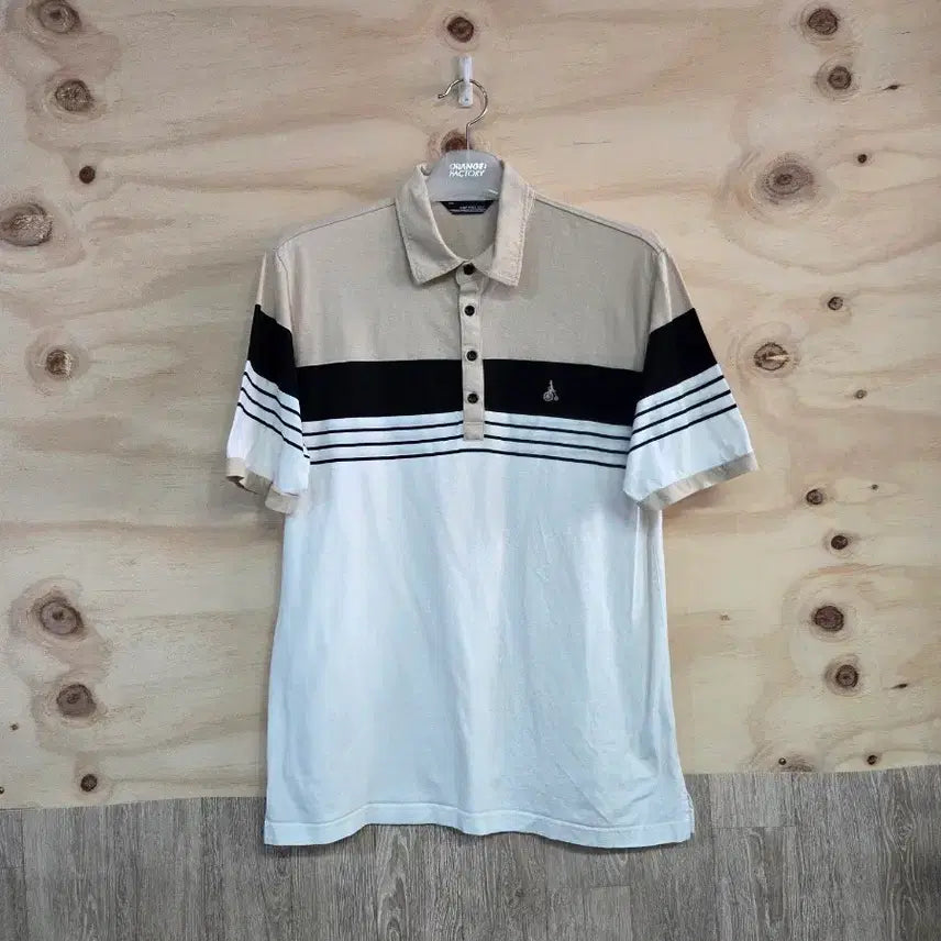 [BUNJANG] Beanpole Golf PK Short Sleeve T-Shirt Beige 105 / 155) 빈폴 골프 PK 반팔티