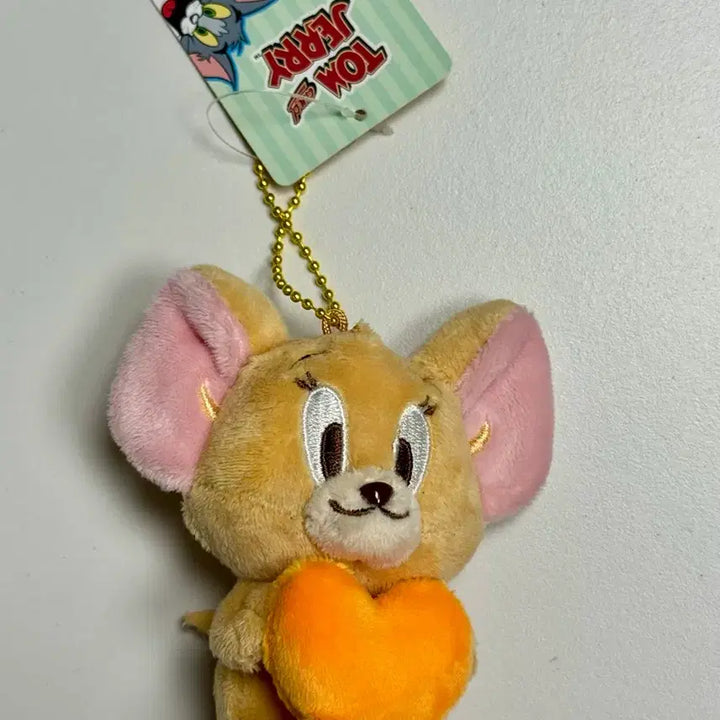 [BUNJANG] Tom and Jerry Heart Jerry Plush Keychain 8cm / 톰과 제리 하트 제리 인형 키링 8cm 새상품