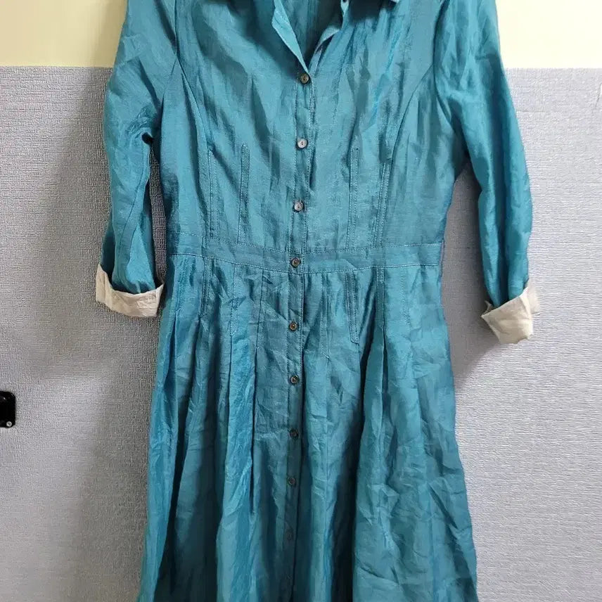 [BUNJANG] Daniel Hechter Teal Shirt Dress / Daniel Hechter 청록색 셔츠형 원피스