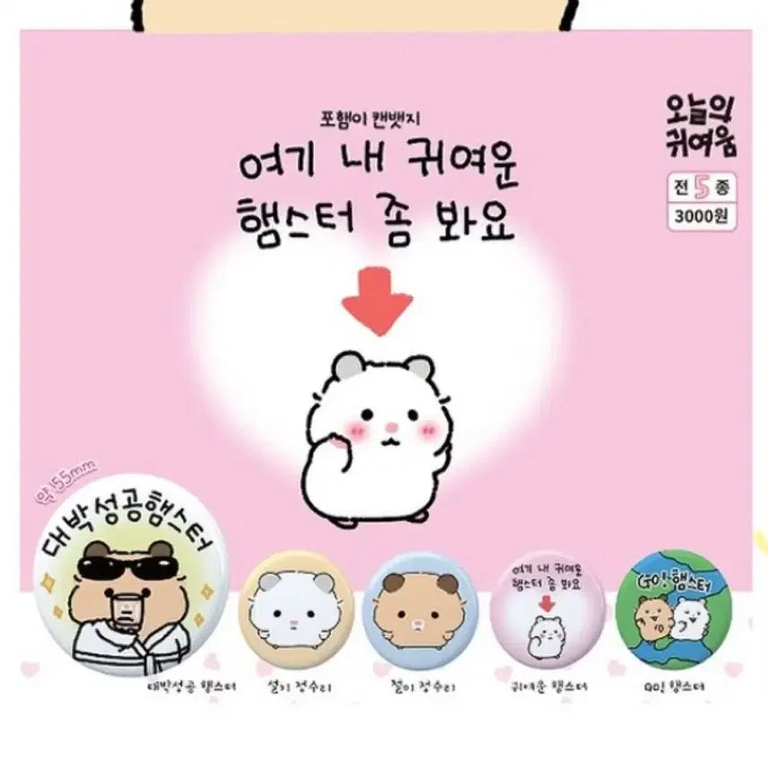 [BUNJANG] Poham Random Figure Set Can Badges Bundle / 가챠 랜덤 피규어 포햄 캡슐토이 포햄이 캔뱃지 3개 일괄