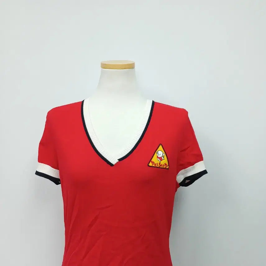 [BUNJANG] Pasadi V-Neck Short Sleeve Knit 55 / 파사디 반팔 브이넥 니트 55