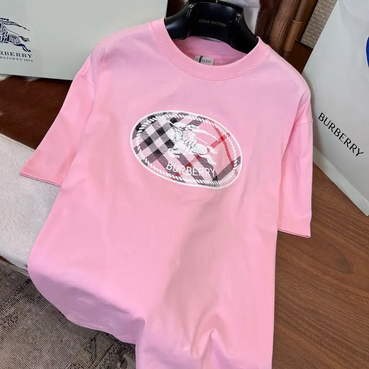 [BUNJANG] Burberry Big Logo Check Cotton T-Shirt / 버버리 반팔티 티셔츠 면티 빅로고 체크 여름 올해구매