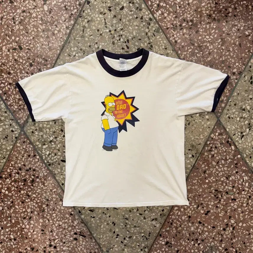 [BUNJANG] 00s Delta Homer Simpson Ringer T-Shirt XL / 00s Delta 호머 심슨 링거티 (XL)