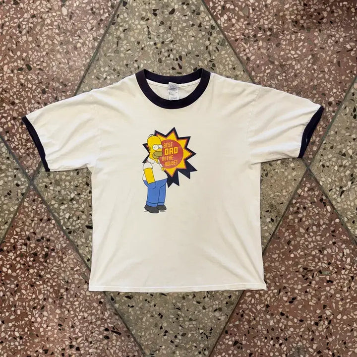 [BUNJANG] 00s Delta Homer Simpson Ringer T-Shirt XL / 00s Delta 호머 심슨 링거티 (XL)