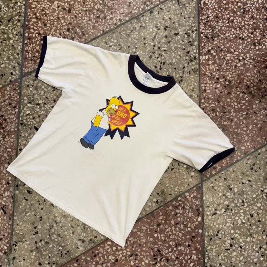[BUNJANG] 00s Delta Homer Simpson Ringer T-Shirt XL / 00s Delta 호머 심슨 링거티 (XL)