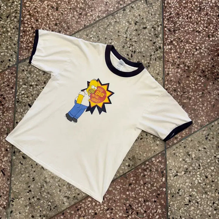 [BUNJANG] 00s Delta Homer Simpson Ringer T-Shirt XL / 00s Delta 호머 심슨 링거티 (XL)