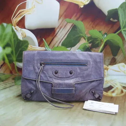 [BUNJANG] Balenciaga Leather Classic Motorbag Clutch Bag / 구제토토 발렌시아가 가죽 클러치백 정품 중고가방 명품 60605