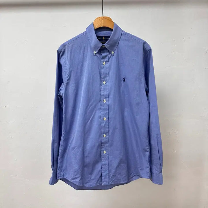 [SOLD OUT] 폴로 랄프로렌 커스텀핏 코튼 스트레칭 블루 셔츠 난방 M 100 J49