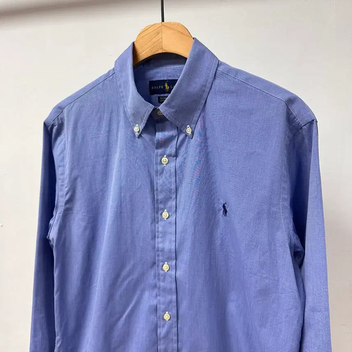 [SOLD OUT] 폴로 랄프로렌 커스텀핏 코튼 스트레칭 블루 셔츠 난방 M 100 J49