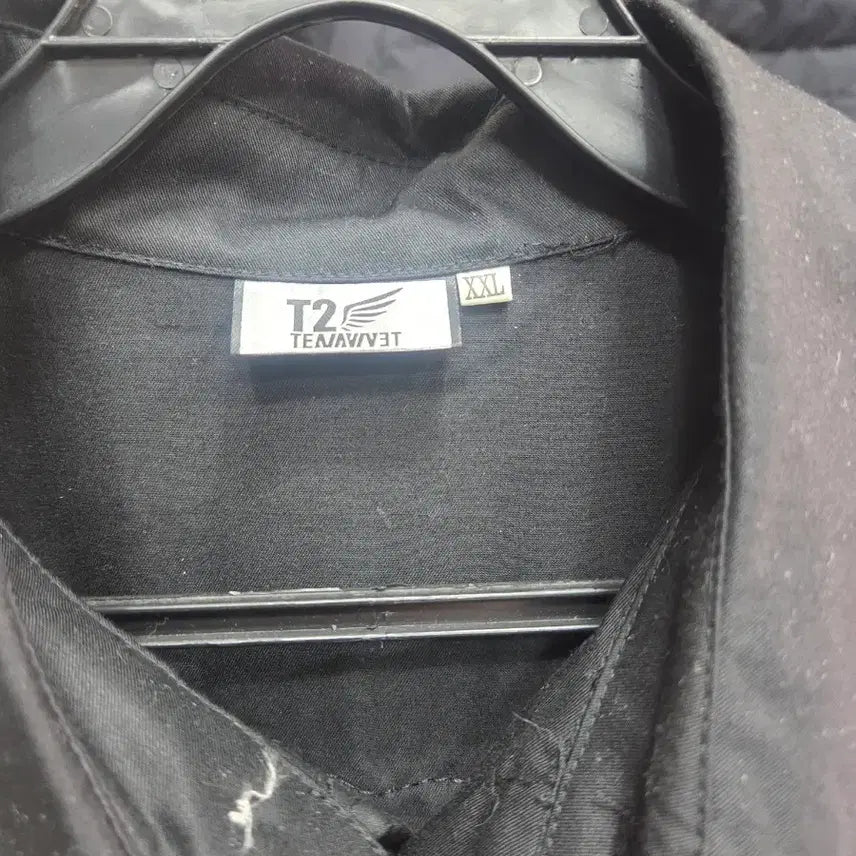 [BUNJANG] Black Biker Embroidered Short-Sleeve Shirt / 블랙 바이커 자수 반팔 남방