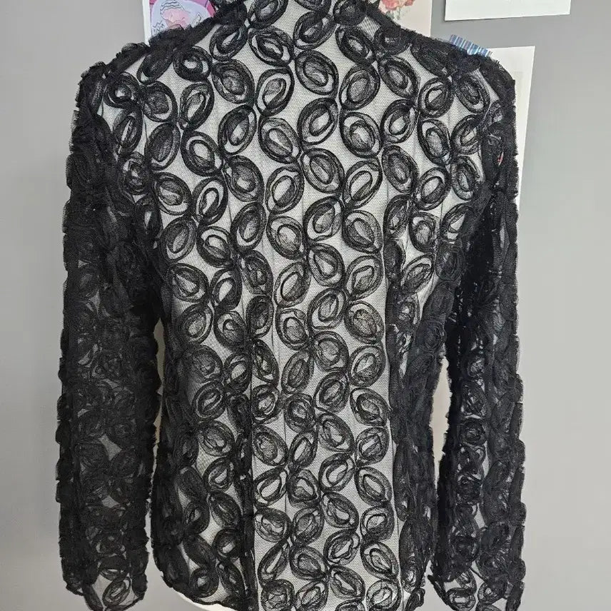 [BUNJANG] Black Lace Blouse Jacket / 블랙 레이스 블라우스 자켓