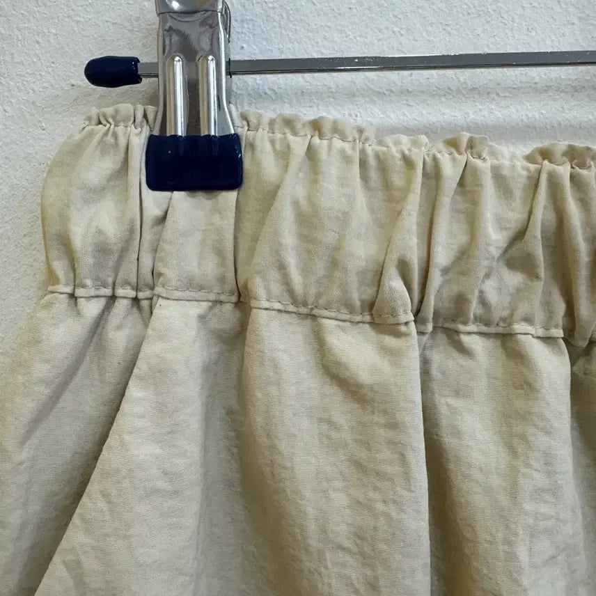 [BUNJANG] Natural Cotton String Skirt Cream Beige / 로잉 밴딩 롱스커트 크림베이지 / 내추럴 코튼 스트링 스커트