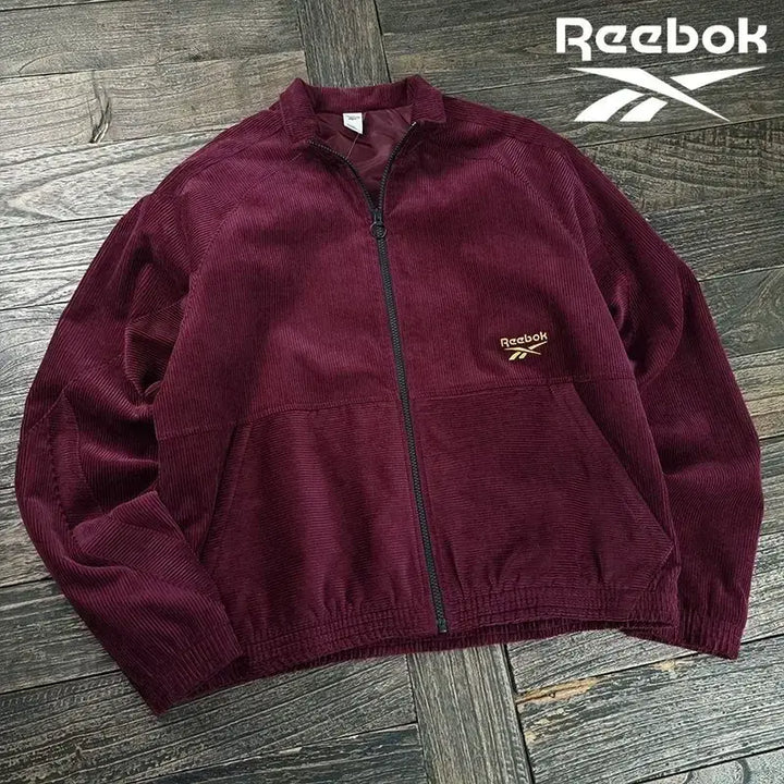 [BUNJANG] Reebok Corduroy Oversized Zip-Up Jacket Burgundy / (새상품)리복 코듀로이 골덴 오버핏 집업 자켓 버건디 M20418