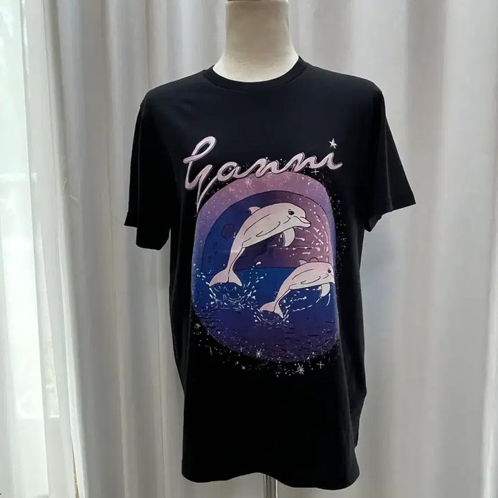 [BUNJANG] GANNI Dolphin Print Short Sleeve T-Shirt - Size S / 네고 사절GANNI 가니 돌핀 프린팅 반팔티 S 새상품급 한섬정품