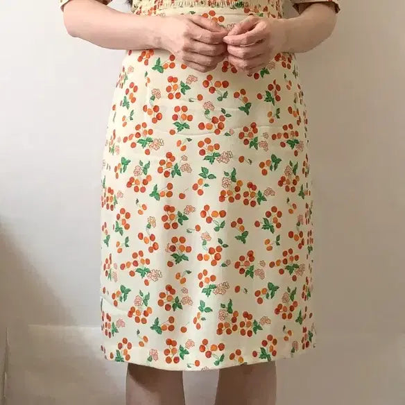 [BUNJANG] Rouje DEBORAH Cherry Print Smocked Dress FR36 / [FR36] Rouje 루즈 후즈 [DEBORAH] 스모크 원피스