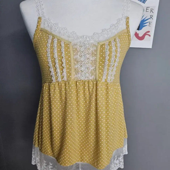 [BUNJANG] Olive des Olive Polka Dot Lace Camisole / 올리브 데 올리브 도트 레이스 끈나시 OLIVE des OLIVE