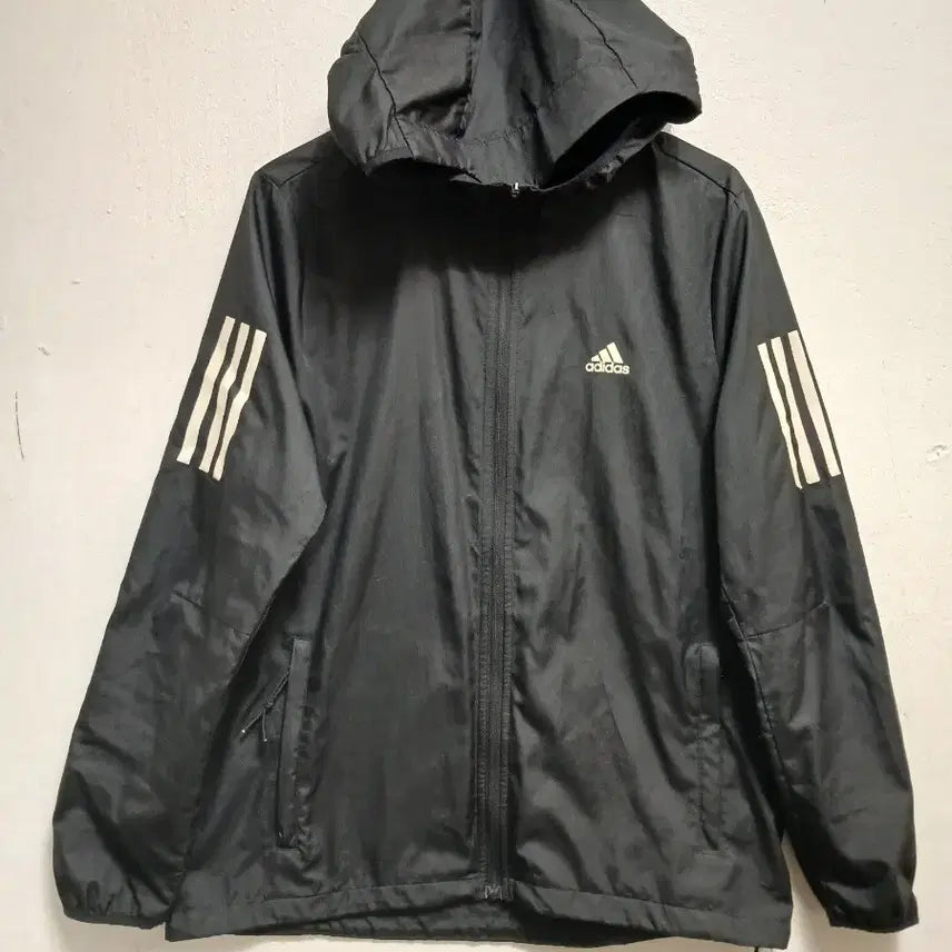 [BUNJANG] Adidas 3-Stripes Windbreaker Hoodie Jacket Size S / 아디다스 여성 남성공용 삼선 바람막이 후드 자켓 사이즈 S 90