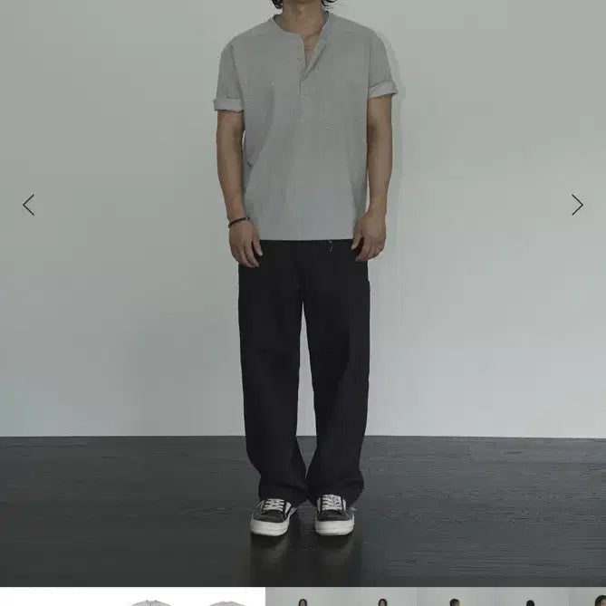 [BUNJANG] siiiido Henly Neck T-Shirt Gray Size 3 / 시도(siiiido) 헨리넥 그레이 3사이즈
