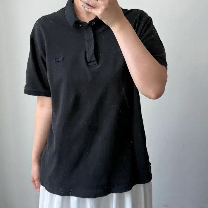 [BUNJANG] Lacoste Black Short Sleeve Polo Shirt / [L] 라코스테 블랙 반팔 카라티