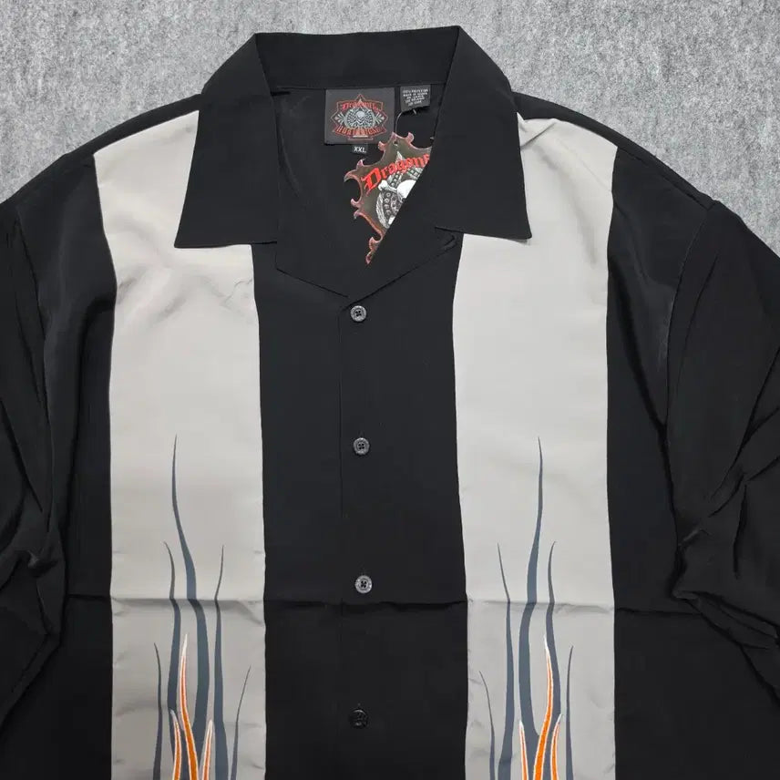 [BUNJANG] Dragon Fly Flame Short Sleeve Shirt 2XL / 드래곤 플라이 불꽃 플레임 반팔 셔츠 2XL