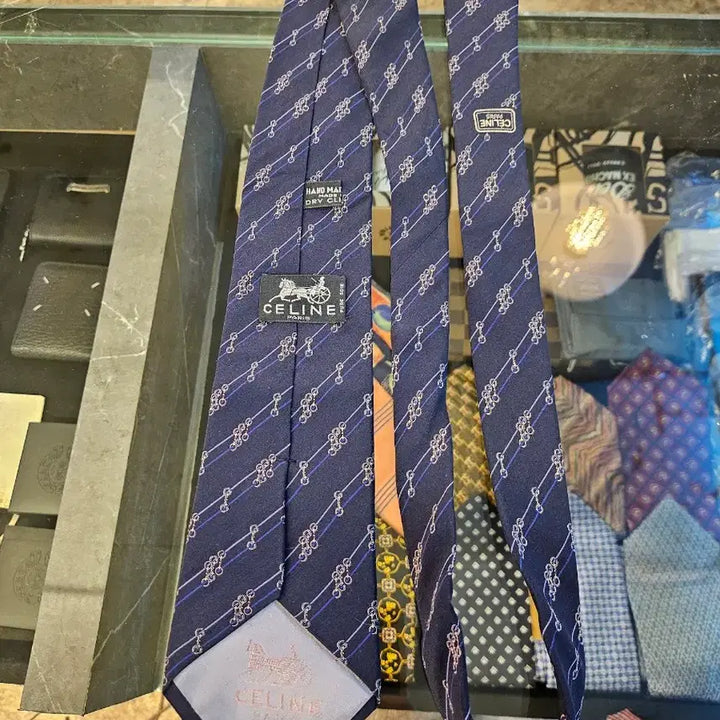 [BUNJANG] CELINE Navy Pattern Necktie / CELINE 세린느 네이비 패턴넥타이