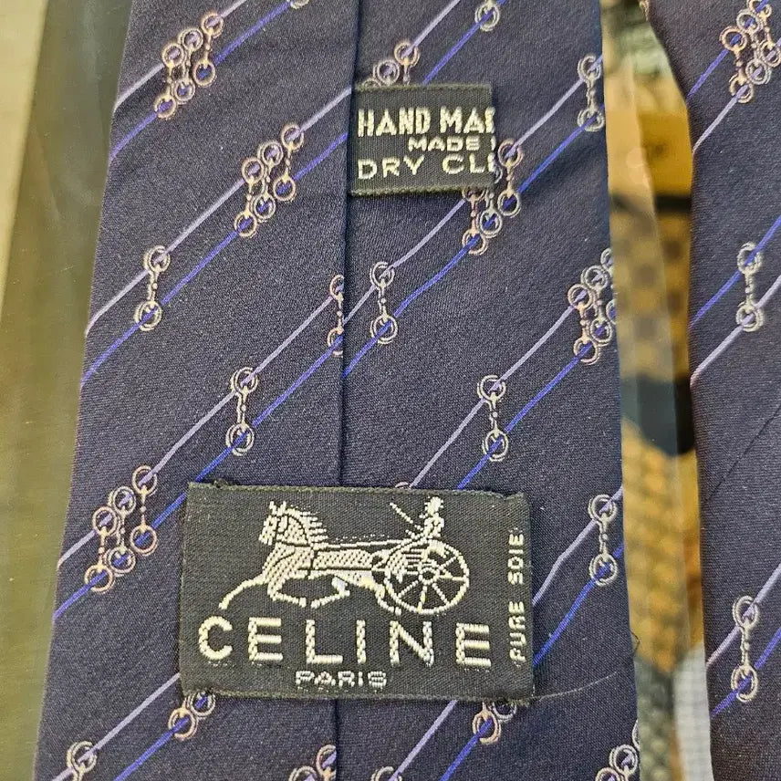 [BUNJANG] CELINE Navy Pattern Necktie / CELINE 세린느 네이비 패턴넥타이