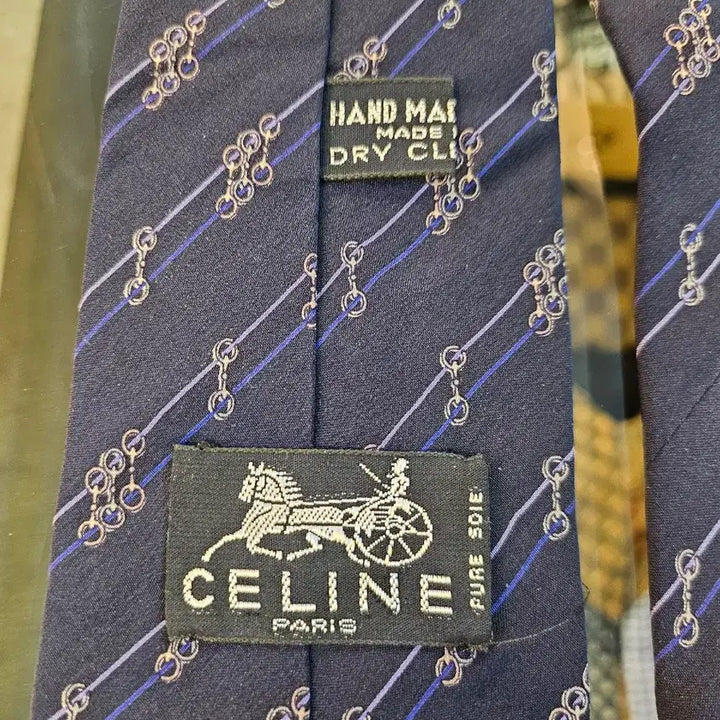 [BUNJANG] CELINE Navy Pattern Necktie / CELINE 세린느 네이비 패턴넥타이