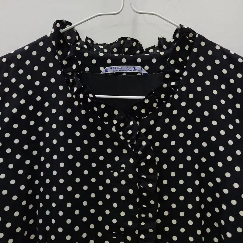 [BUNJANG] Vintage Kitsch Dot Avant-garde Dress L / 빈티지 키치도트 블랙 아방가르드 원피스 L