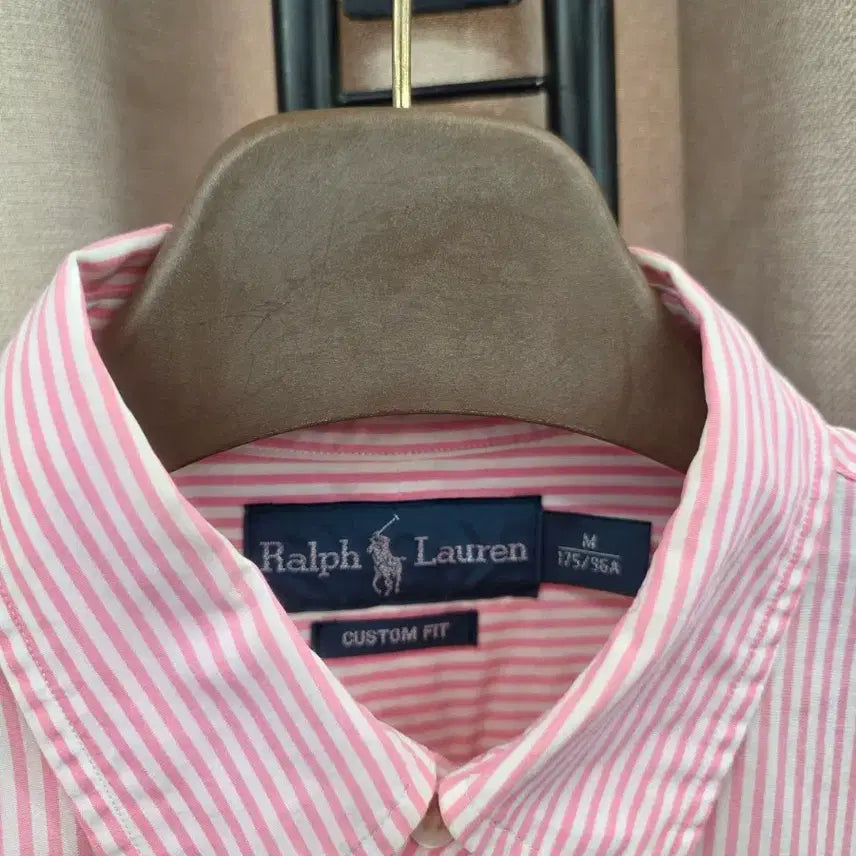 [BUNJANG] Polo Ralph Lauren Pink Stripe Short Sleeve Shirt / 폴로 랄프로렌 핑크 스트라이프 반팔 셔츠